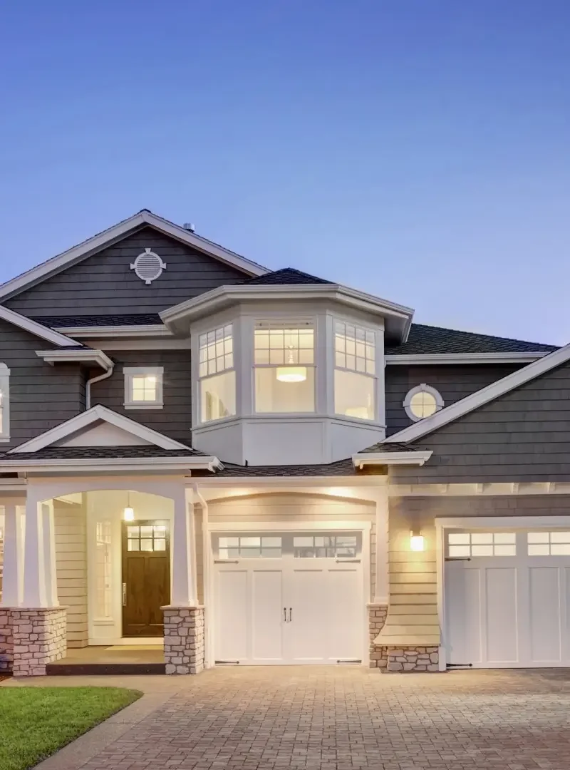 Beautiful home exterior at night.