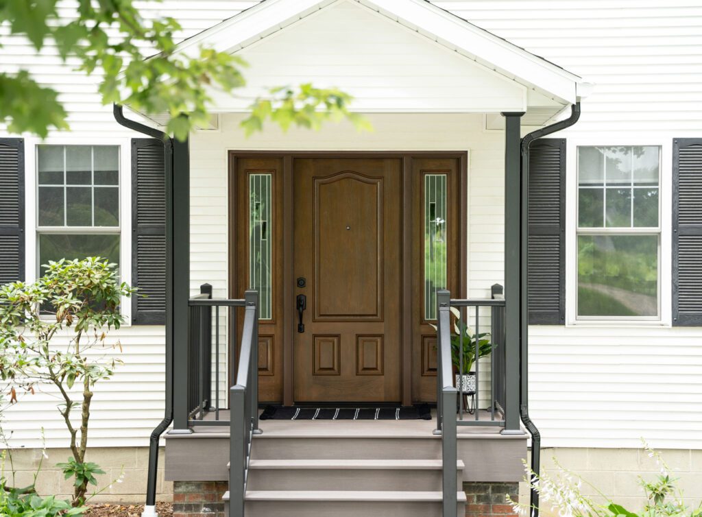 Insulated energy-efficient entry door during winter in Kasson MN