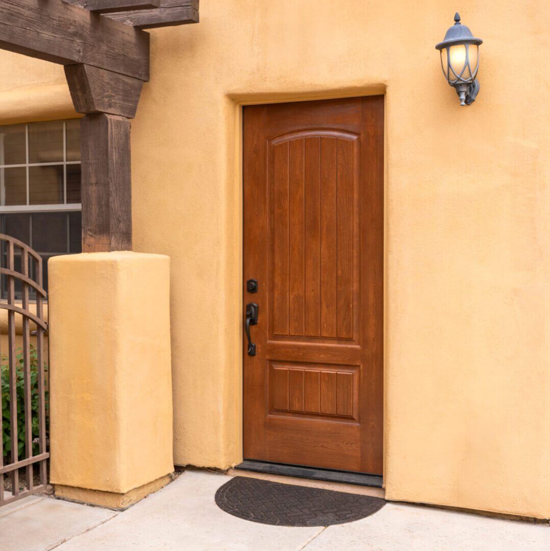 Upgraded front door on home in Owatonna MN