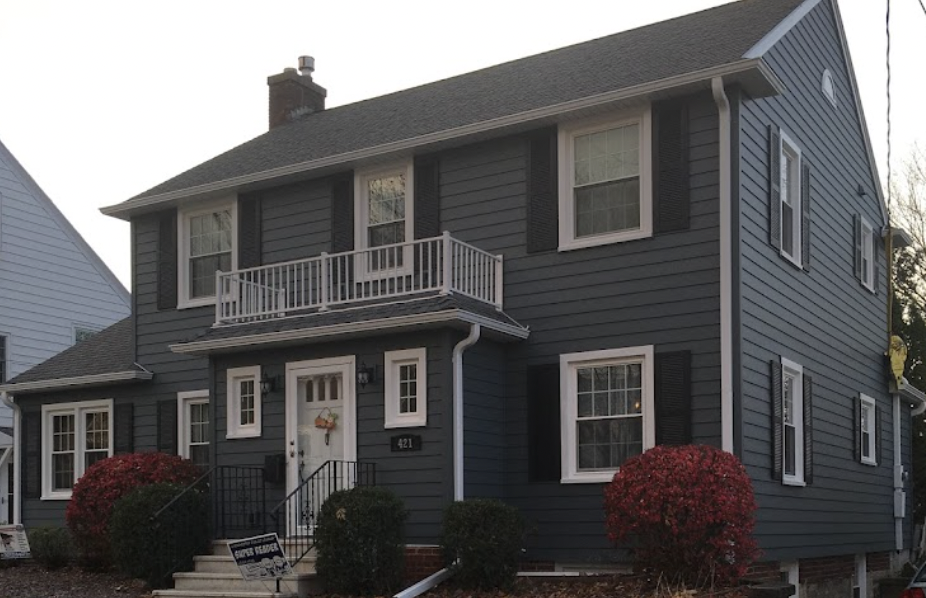 Home with a repaired roof.