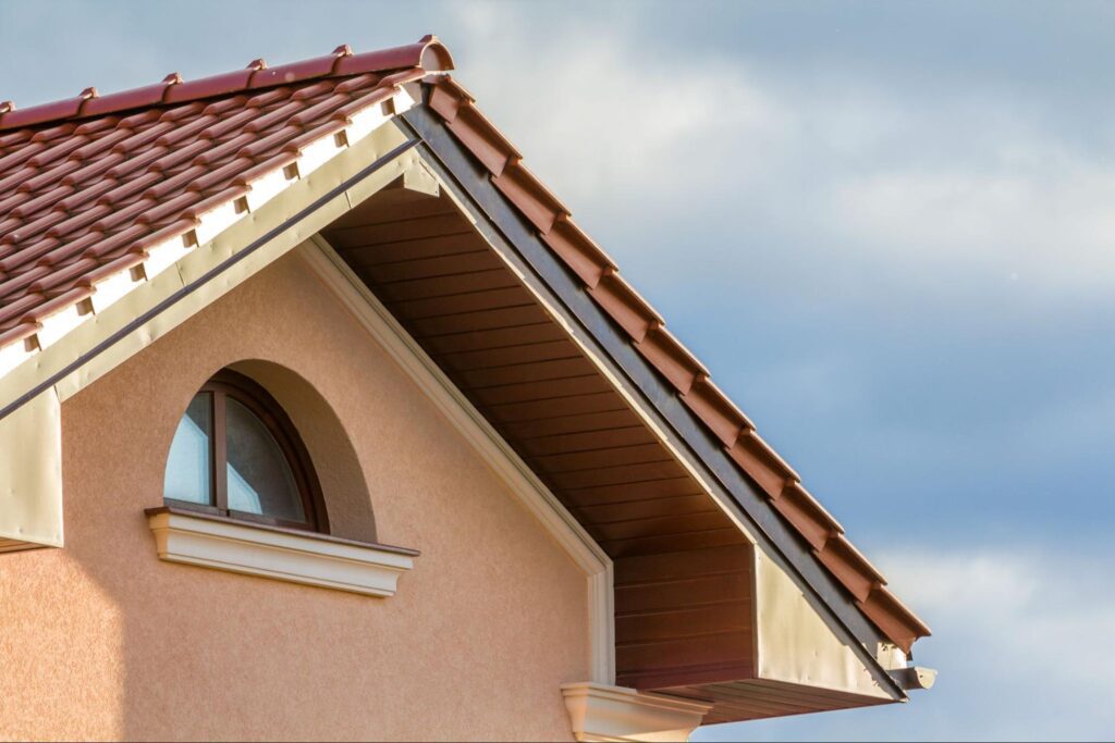 Residential roof with a view of the skyline.