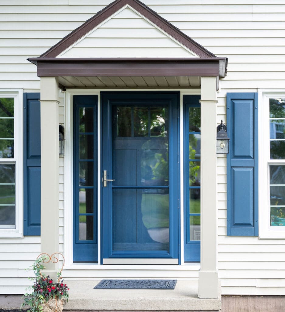 Storm door installation on a home in Rochester, MN to improve energy efficiency and protection
